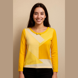 NEW Vintage Deadstock Yellow and White Geometric Sweater